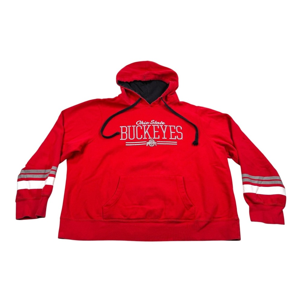 Ohio State Buckeyes Hoodie Sweatshirt Womens 2XL Red Football Profile Varsity